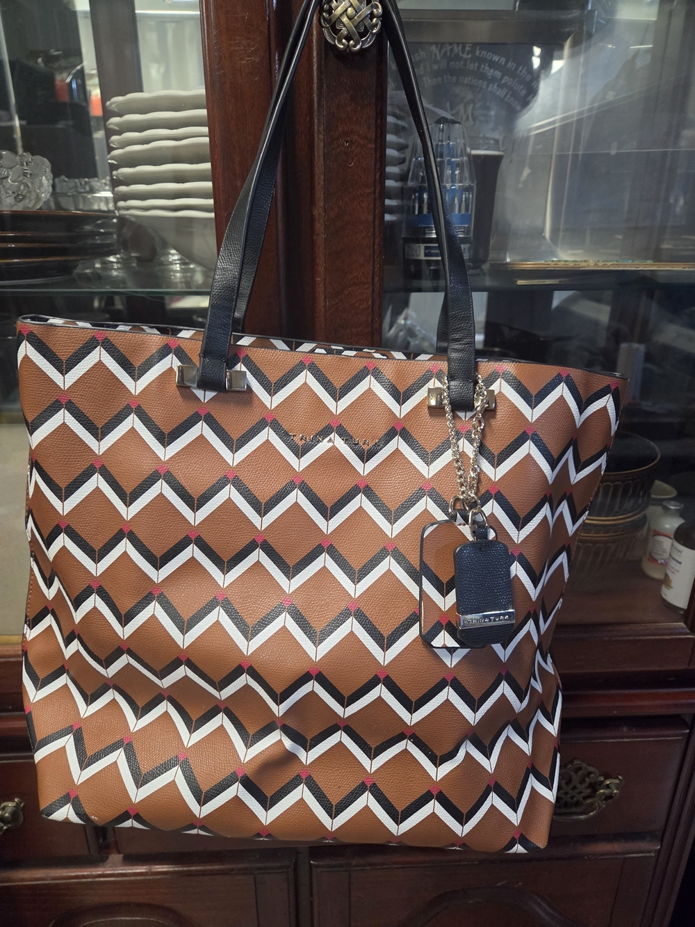 Trina Turk Chevron Tote Bag - Brown